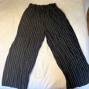 Black and white striped Zara pants, size medium, great for casual work pant